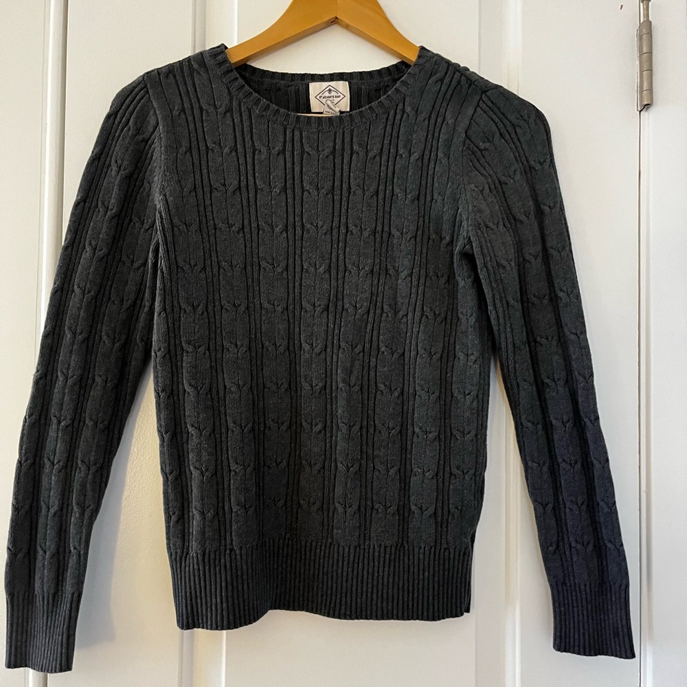 Grey St. John’s Bay Crewneck Cable Neck Sweater
